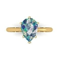 thumbnail image 1 of 2 ct Pear Cut Blue Moissanite Solitaire 14K Yellow Gold Womens Engagement Ring, 1 of 5