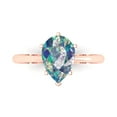 thumbnail image 1 of Clara Pucci 14K Rose Gold 2ct BlueMoissanite Solitaire Ring for Women, 1 of 7