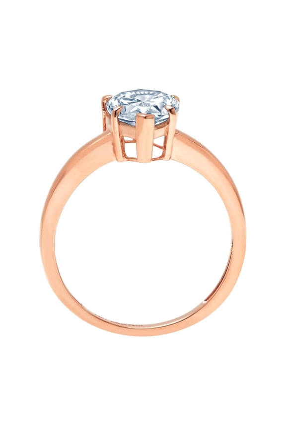 2 ct Pear Cut Natural Sky Blue Topaz Solitaire Engagement Ring for Women in 14K Rose Gold