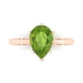 thumbnail image 1 of 2 ct Pear Cut Natural Peridot Solitaire Engagement Ring for Women in 18K Rose Gold, 1 of 5