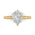 thumbnail image 1 of 2 ct Pear Cut Moissanite Solitaire 18K Yellow Gold Womens Engagement Ring, 1 of 5