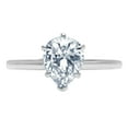 thumbnail image 1 of 2 ct Pear Cut Natural Aquamarine Solitaire 18K White Gold Womens Engagement Ring, 1 of 4