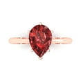 thumbnail image 1 of Clara Pucci 14K Rose Gold Solid Gold Garnet Solitaire Anniversary Ring for Women - 2 cttw Pear Cut, 1 of 7