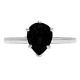 thumbnail image 1 of 2 ct Pear Cut Natural Onyx Solitaire 18K White Gold Womens Engagement Ring, 1 of 5