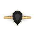 thumbnail image 1 of 2 ct Pear Cut Natural Onyx Solitaire Engagement Ring for Women in 18K Yellow Gold, 1 of 5