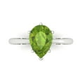 thumbnail image 1 of 2 ct Pear Cut Natural Peridot Solitaire Engagement Ring for Women in 18K White Gold, 1 of 5