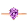 thumbnail image 1 of 2 ct Pear Cut Simulated Alexandrite Solitaire 14K Rose Gold Womens Engagement Ring, 1 of 3
