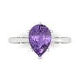 thumbnail image 1 of 2 ctw Solitaire Anniversary Ring for Women | Pear Cut Simulated Alexandrite | Hyperallergenic Solid 14K White Gold, 1 of 5