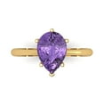 thumbnail image 1 of 2 ct Pear Cut Simulated Alexandrite Solitaire Engagement Ring for Women in 18K Yellow Gold, 1 of 5