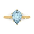 thumbnail image 1 of 2 ctw Solitaire Anniversary Ring for Women | Pear Cut Simulated Blue Diamond | Hyperallergenic Solid 18K Yellow Gold, 1 of 5
