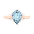 thumbnail image 1 of 2 ct Pear Cut Simulated Blue Diamond Solitaire Engagement Ring for Women in 18K Rose Gold, 1 of 5