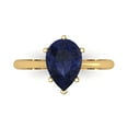 thumbnail image 1 of Solitaire Engagement Ring for Women - 2ct Simulated Blue Sapphire in 14K Yellow Gold Promise Ring, 1 of 7