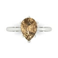 thumbnail image 1 of 2 ctw Solitaire Anniversary Ring for Women | Pear Cut Simulated Champagne Diamond | Hyperallergenic Solid 18K White Gold, 1 of 5