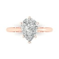 thumbnail image 1 of 2 ct Pear Cut Simulated Diamond Solitaire 18K Rose Gold Womens Engagement Ring, 1 of 5