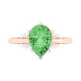 thumbnail image 1 of Clara Pucci 14K Rose Gold Solid Gold Green Solitaire Anniversary Ring for Women - 2 cttw Pear Cut, 1 of 7