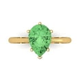 thumbnail image 1 of Solitaire Engagement Ring for Women - 2ct Simulated Green Diamond in 14K Yellow Gold Promise Ring, 1 of 5