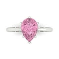 thumbnail image 1 of 2 ct Pear Cut Simulated Pink Diamond Solitaire 18K White Gold Womens Engagement Ring, 1 of 5