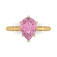 thumbnail image 1 of Clara Pucci 14K Yellow Gold 2ct Pink Solitaire Ring for Women, 1 of 7