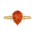 thumbnail image 1 of Clara Pucci 14K Yellow Gold Solid Gold Red Solitaire Anniversary Ring for Women - 2 cttw Pear Cut, 1 of 7
