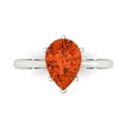 thumbnail image 1 of Clara Pucci 14K White Gold 2ct Red Solitaire Ring for Women, 1 of 7