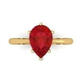thumbnail image 1 of 2 ctw Solitaire Anniversary Ring for Women | Pear Cut Simulated Ruby | Hyperallergenic Solid 18K Yellow Gold, 1 of 5