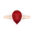thumbnail image 1 of 2 ct Pear Cut Simulated Ruby Solitaire Engagement Ring for Women in 18K Rose Gold, 1 of 5