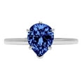 thumbnail image 1 of 2 ct Pear Cut Simulated Tanzanite Solitaire 14K White Gold Womens Engagement Ring, 1 of 4
