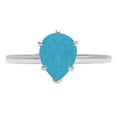 thumbnail image 1 of 2 ct Pear Cut Simulated Turquoise Solitaire 18K White Gold Womens Engagement Ring, 1 of 4