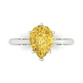 thumbnail image 1 of 2 ctw Solitaire Anniversary Ring for Women | Pear Cut Simulated Yellow Diamond | Hyperallergenic Solid 18K White Gold, 1 of 5