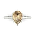 thumbnail image 1 of 2 ctw Solitaire Anniversary Ring for Women | Pear Cut Yellow Moissanite | Hyperallergenic Solid 18K White Gold, 1 of 5