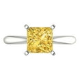 thumbnail image 1 of 2 ct Princess Cut Natural Citrine Solitaire 14K White Gold Womens Engagement Ring, 1 of 5