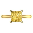 thumbnail image 1 of 2 ct Princess Cut Natural Citrine Solitaire 18K Yellow Gold Womens Engagement Ring, 1 of 5