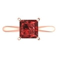 thumbnail image 1 of Clara Pucci 14K Rose Gold Solid Gold Garnet Solitaire Anniversary Ring for Women - 2 cttw Princess Cut, 1 of 8