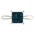 thumbnail image 1 of Clara Pucci 14K White Gold Solid Gold LondonBlueTopaz Solitaire Anniversary Ring for Women - 2 cttw Princess Cut, 1 of 8