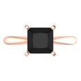 thumbnail image 1 of 2 ctw Solitaire Anniversary Ring for Women | Princess Cut Natural Onyx | Hyperallergenic Solid 18K Rose Gold, 1 of 5