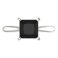 thumbnail image 1 of Clara Pucci 14K White Gold 2ct Onyx Solitaire Ring for Women, 1 of 8