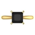 thumbnail image 1 of 2 ct Princess Cut Natural Onyx Solitaire Engagement Ring for Women in 18K Yellow Gold, 1 of 5