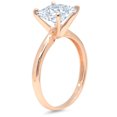 thumbnail image 1 of 2 ct Princess Cut Natural Swiss Blue Topaz Solitaire Engagement Ring for Women in 18K Rose Gold, 1 of 2