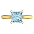 thumbnail image 1 of Clara Pucci 14K Yellow Gold 2ct Blue Solitaire Ring for Women, 1 of 8