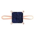thumbnail image 1 of 2 ct Princess Cut Simulated Blue Sapphire Solitaire Engagement Ring for Women in 18K Rose Gold, 1 of 5