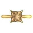 thumbnail image 1 of 2 ct Princess Cut Simulated Champagne Diamond Solitaire Engagement Ring for Women in 18K Yellow Gold, 1 of 5