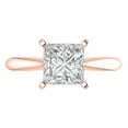 thumbnail image 1 of 2 ct Princess Cut Simulated Diamond Solitaire 18K Rose Gold Womens Engagement Ring, 1 of 5