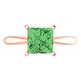 thumbnail image 1 of Clara Pucci 14K Rose Gold 2ct Green Solitaire Ring for Women, 1 of 8