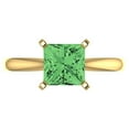 thumbnail image 1 of Clara Pucci 14K Yellow Gold 2ct Green Solitaire Ring for Women, 1 of 8
