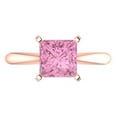 thumbnail image 1 of Clara Pucci 14K Rose Gold 2ct Pink Solitaire Ring for Women, 1 of 8