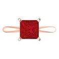 thumbnail image 1 of 2 ct Princess Cut Simulated Pink Tourmaline Solitaire Engagement Ring for Women in 18K Rose Gold, 1 of 5