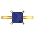 thumbnail image 1 of Clara Pucci 14K Yellow Gold Solid Gold Tanzanite Solitaire Anniversary Ring for Women - 2 cttw Princess Cut, 1 of 8