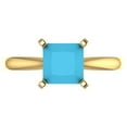 thumbnail image 1 of Clara Pucci 14K Yellow Gold 2ct Turquoise Solitaire Ring for Women, 1 of 8