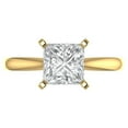 thumbnail image 1 of 2 ct Princess Cut White Sapphire Solitaire 18K Yellow Gold Womens Engagement Ring, 1 of 5
