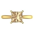 thumbnail image 1 of 2 ct Princess Cut Yellow Moissanite Solitaire 18K Yellow Gold Womens Engagement Ring, 1 of 5